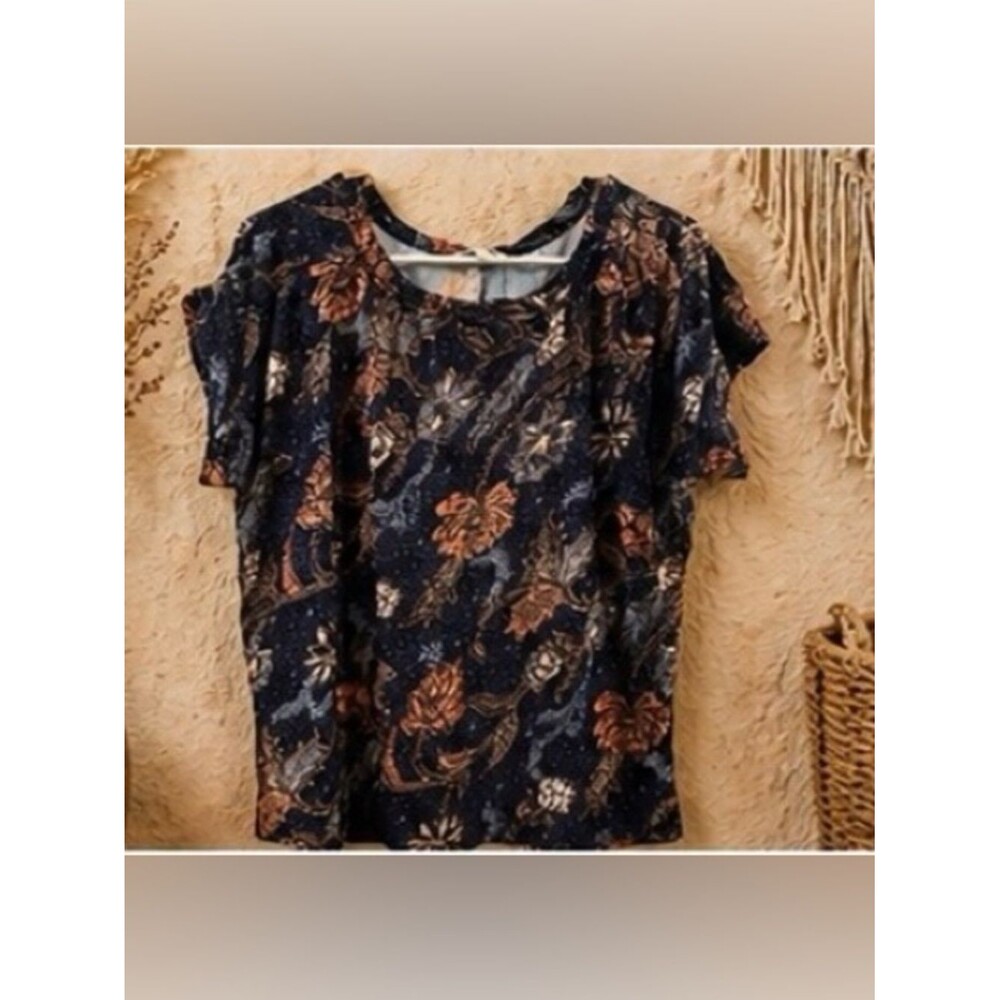 Kim & Cami Floral Print Top Women's Large